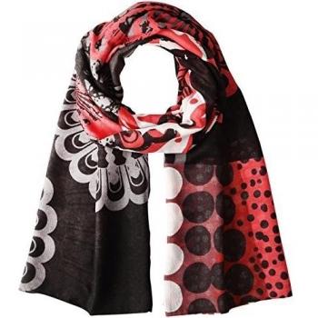 Desigual Foulard_Rectangle Kisses, Chal para Mujer, Rojo