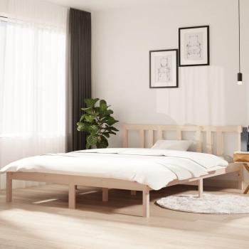 Estructura de cama King Size de madera maciza, dimensiones 150x200 cm