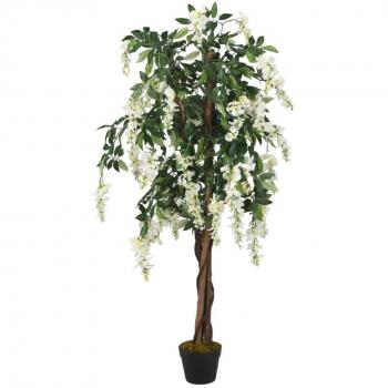 vidaXL Artificial Wisteria Tree 1260 Leaves 180 cm Green and White