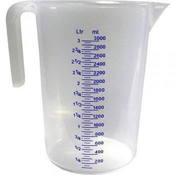Vaso Medidor Graduado 3L Transparente Polietileno MAX4CAR