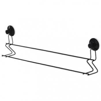 Toallero de barra Negro Acero ABS 54 x 15 x 6,5 cm (12 Unidades) Doble