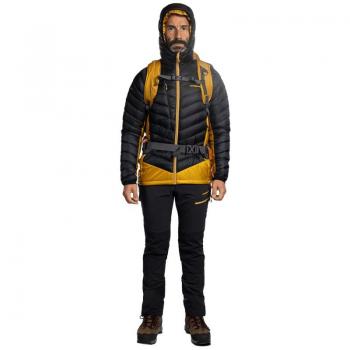 Trangoworld Chaqueta Medel Negro/Amarillo, chaqueta outdoor para hombre, color negro con detalles amarillos, talla XL