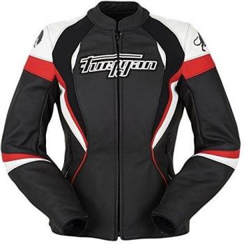 Furygan Xenia Carreras señoras chaqueta de cuero negro y rojo Talla:large