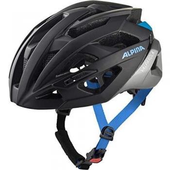ALPINA VALPAROLA Casco de Bicicleta, Unisex-Adultos, Negro, Plateado y Azul, 58-63 cm