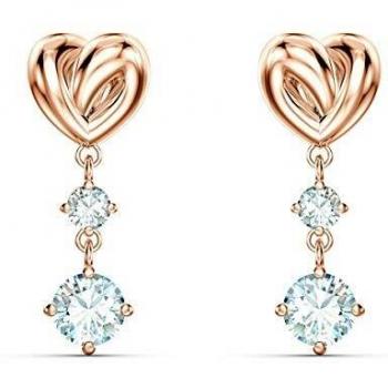 PENDIENTES SWAROVSKI LIFELONG HEART, CORAZÓN, BLANCO, BAÑO TONO ORO ROSA 5517942