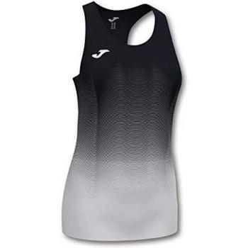 Joma Elite Camiseta Tirantes Running, Mujer, Negro-Blanco, XL