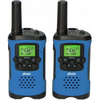 Set de Walkie Talkies Alecto FR-115BW para Niños - Alcance de hasta 7 Kilómetros - 8 Canales - Incluye Linterna y Pantalla - Azul/Negro