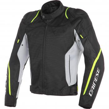 Dainese Chaqueta para moto, Negro/Gris Glacier/Fluo Amarillo, Talla 48