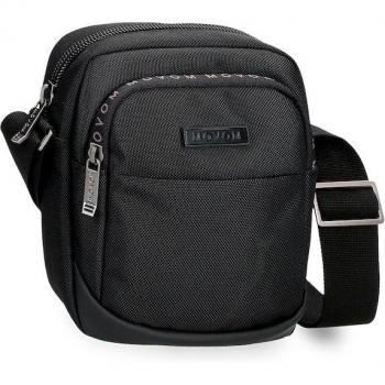 Bandolera pequeña Movom Buster con bolsillo frontal negro