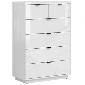 Cómoda Sven 6 Cajones Estratificada Blanca