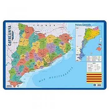 Lámina Educativa Mapa de Catalunya - Laminado, tamaño 40x59,5 cm, en catalán, adecuada para uso escolar