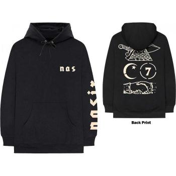 Sudadera con capucha unisex para adultos Nas XXL negro/blanco con símbolos