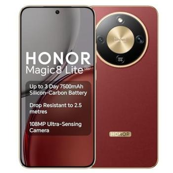 Honor Magic 8 Lite 5G Smartphone 6.79 AMOLED, 8GB RAM, 512GB, Batería 7500mAh, Cámara 108MP, Dual SIM Híbrido, Marrón Rojizo