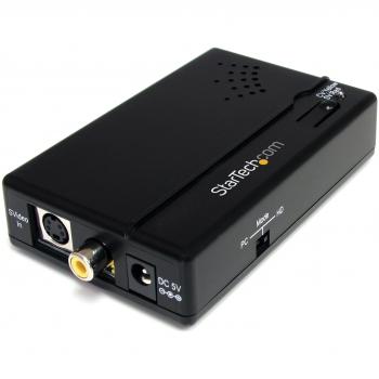 StarTech.com VID2HDCON - Adaptador conversor de Audio y vídeo Compuesto RCA S-Video a HDMI