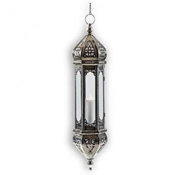 Pajoma 20607 Farol colgante mahira, metal y cristal, altura 65 cm