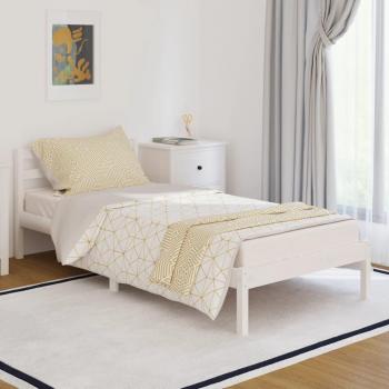 Estructura de cama de madera maciza de pino blanco 90x200 cm