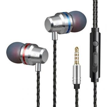 Auriculares con cable estéreo 3,5mm en el oído con micrófono para juegos, compatibles con teléfonos Samsung y Xiaomi y ordenadores