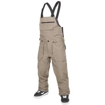 Volcom Mono Roan Bib - Pantalón de snowboard para hombre, color marrón, talla Large