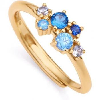 Anillo Viceroy Trend de Plata de Ley Bañado en Oro con Circonitas Azules y Blancas