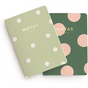 Set de 2 libretas de bolsillo matcha y bosque Charuca