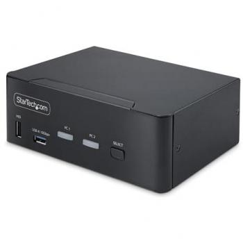 StarTech.com 2-Port Dual-Monitor DisplayPort KVM Switch with 8K 60Hz/4K 144Hz, DP 1.4, 2x USB 10Gbps Ports, Hotkey Switching