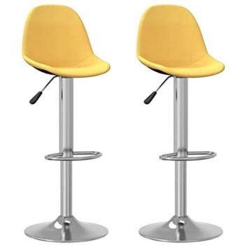 Taburetes de cocina 2 unidades tela amarillo mostaza