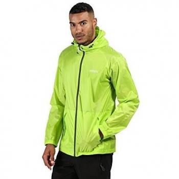Regatta Pack-It III-Chaqueta Técnica Ligera, Impermeable Y Transpirable, con Capucha Plegable Y Costuras Selladas Jackets Waterproof Shell, Hombre, Electric Lime, XS