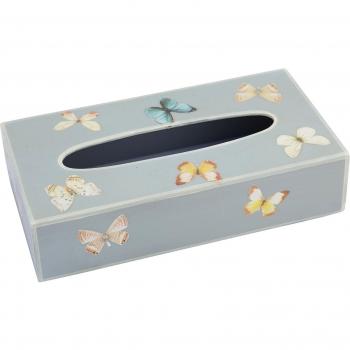 Fundashop FCPV26 - Caja cubre Kleenex, decoración en mariposas, madera, color gris