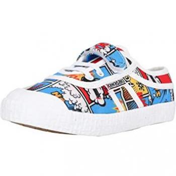 Zapatillas Kawasaki Unisex para Niños K202585 Cartoon Multicolor con Velcro, Tela, Planas - Moda Infantil 2024