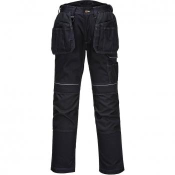 Pantalón de trabajo elástico PW3 con bolsillos de pistolera y rodilleras, negro 33 31
