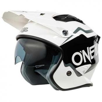 Casco Moto Jet Oneal Volt Corp Negro Blanco con Visera Talla S