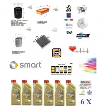 138/1 Kit Filtros Tagliando Smart Forfour 1.5 CDI 50 kW + 6 L Castrol 5 W30