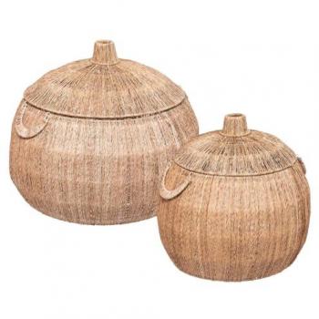 Juego de 2 Cestas Redondas de Yute Natural Balaya - Prácticas y Auténticas