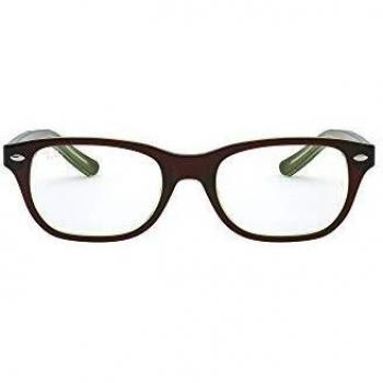 Ray-Ban Junior RB1555 3665 Kids' Eyeglasses Brown Size 46 - Top Brown on Green Fluorescent - Free Lenses - Blue Light Block Available