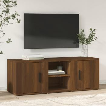 Mueble para TV de Madera Contrachapada Color Marrón Roble 100x31,5x35 cm