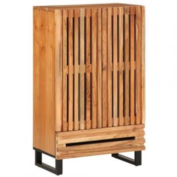 Aparador alto de madera maciza de acacia 60x34x100 cm