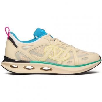 Valentino Garavani Men's Vlogo Easyjog Sneakers, Beige, Size 41 (8 1/2 US), Mesh Panelled