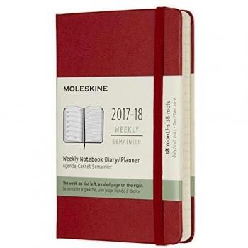 Moleskine DHF218WN2Y18 - Agenda semanal 2017-2018, 18 meses, tapa dura, color rojo