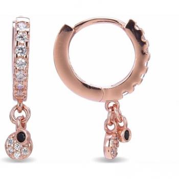 Pendientes Thaimei Plata De Ley 925 con Baño de Oro Rosa y Detalle de Pedrería