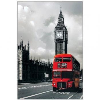 Panel Decorativo de Autobús Westminster, Listo para Colgar, Multicolor 60x90 cm