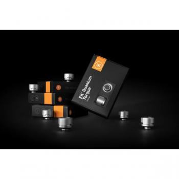 EK-Quantum Torque 6-Pack HDC 14 - Satin Titanium, Conexión, paquete de 6 conectores de alta calidad para tubos de 14mm, acabado en titanio satinado