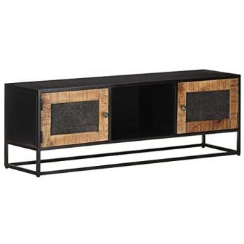 Mueble para TV de madera maciza de mango rugosa 120x30x40 cm Marrón