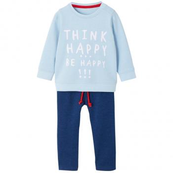 Vertbaudet conjunto bebé niño sudadera + pantalón en muletón azul azul Talla:6M - 67CM
