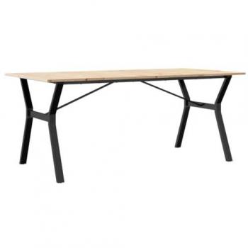 vidaXL Dining Table Y-Frame 180x90x75 cm Solid Wood Pine and Steel