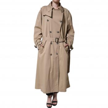 Beige Khaki Double Breasted Women's Trench Coat Jacket - Size XS