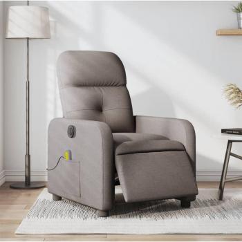 Sillón reclinable de masaje eléctrico tela gris claro, gris oscuro, negro - vidaXL