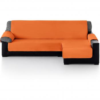 Eiffel Textile Chaise Longue Cubre Sofá Acolchado, Brazo Derecho 280, 100% Poliester, Naranja, 280x200x4 cm
