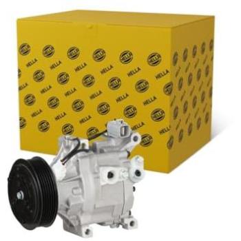 Compresor de aire acondicionado HELLA 8FK 366 201-391 - 12V - R134a/R1234yf - con acoplamiento magnético y aceite PAG