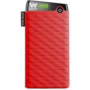 Woxter Power Bank 10500 SR - Alimentador portátil compatible con smartphones, tablets, reproductores MP3 y dispositivos USB, color rojo