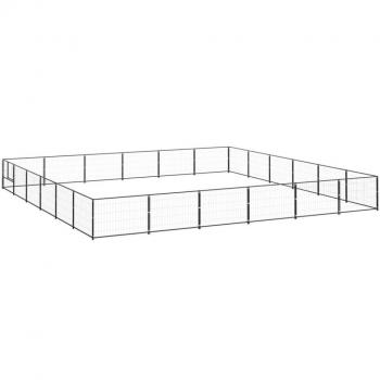 vidaXL Dog Kennel Black 36 m² Steel
